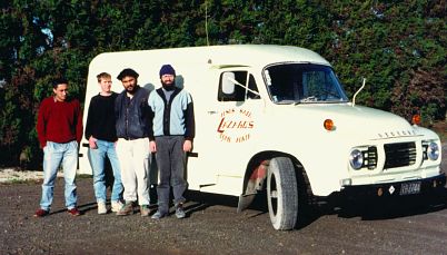 Lazarus ready for the road - Phil, Matthew, Michael and Paul